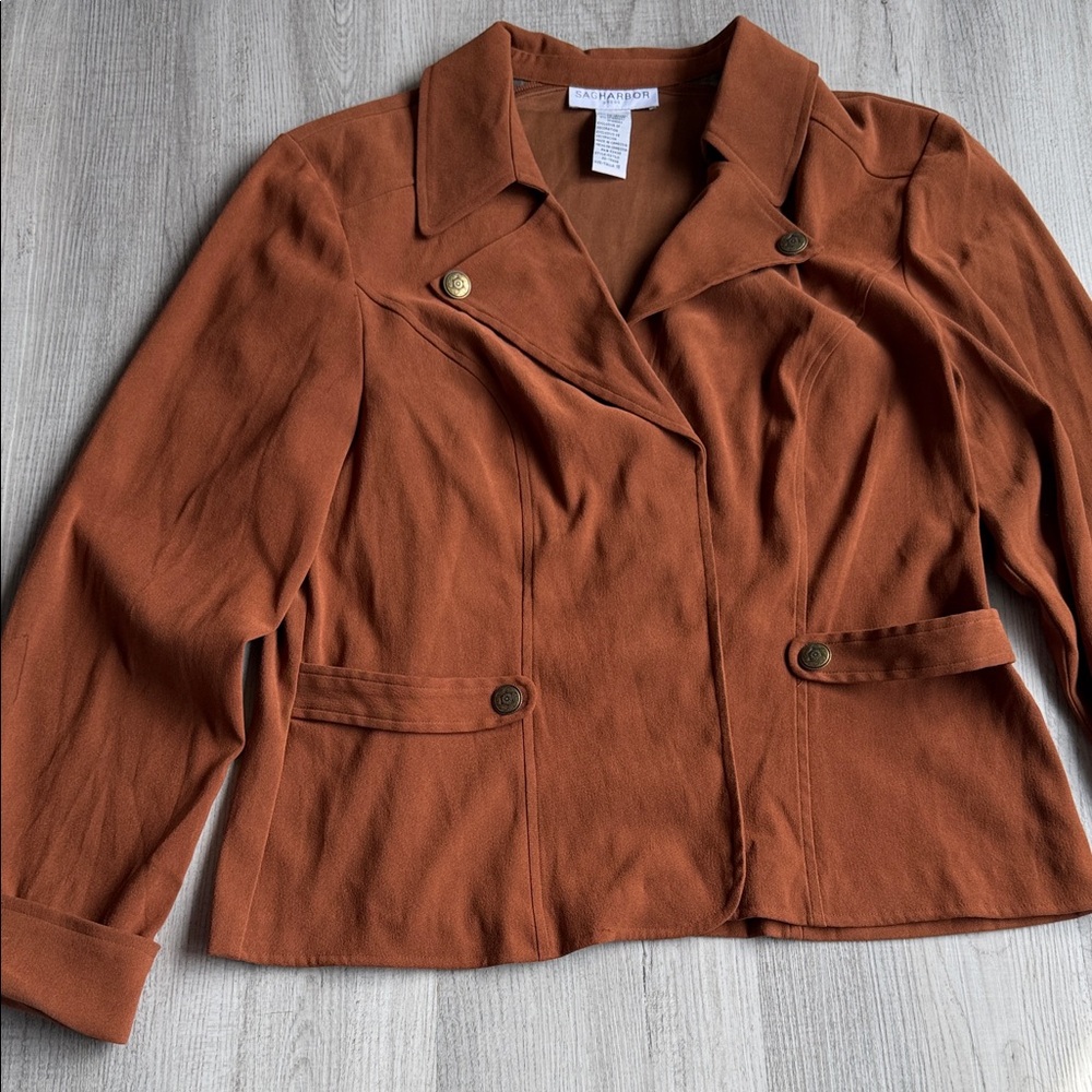 Sag Harbor Burnt Orange Utility Blazer Jacket.   CAJA. # 6